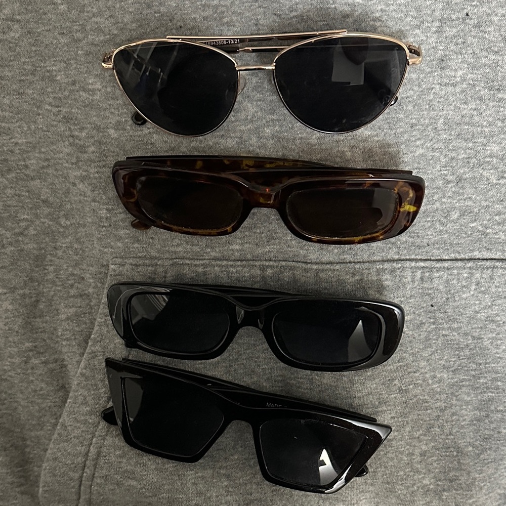 Set of 4 Stylish Black and Brown Sunglasses